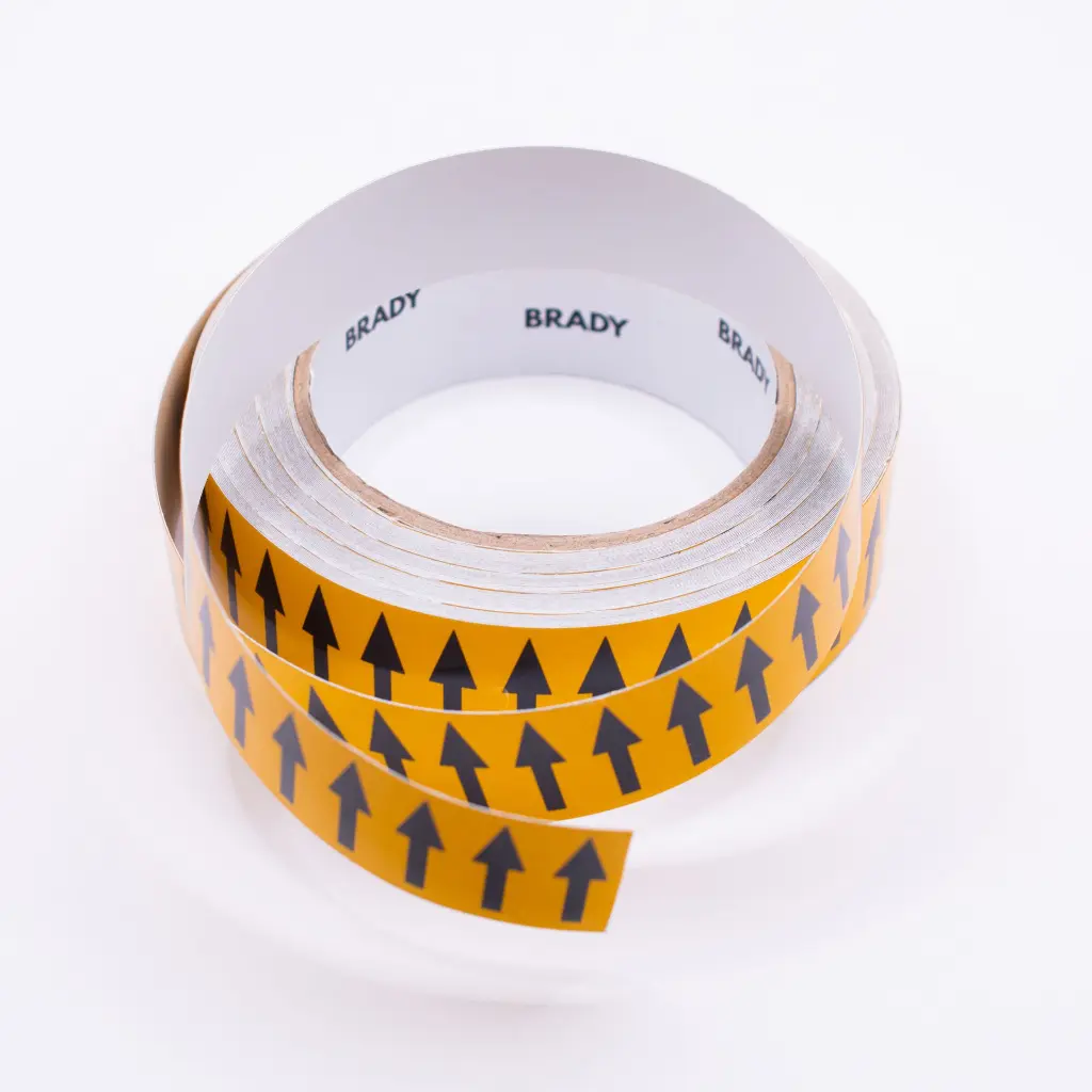 cinta brady de flecha color amarillo de 1 pulgada