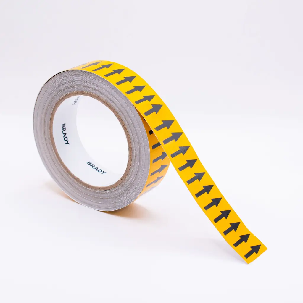 cinta brady de flecha color amarillo de 1 pulgada