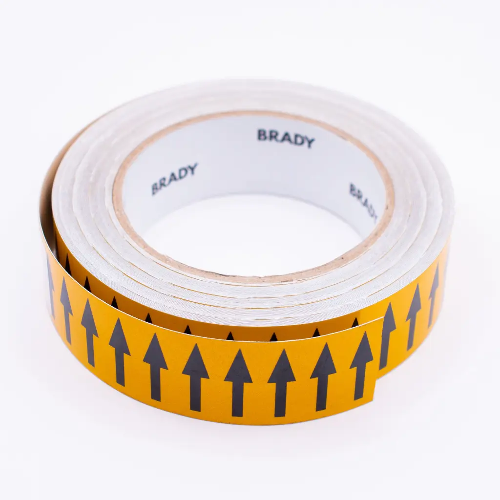 cinta brady de flecha color amarillo de 1 pulgada