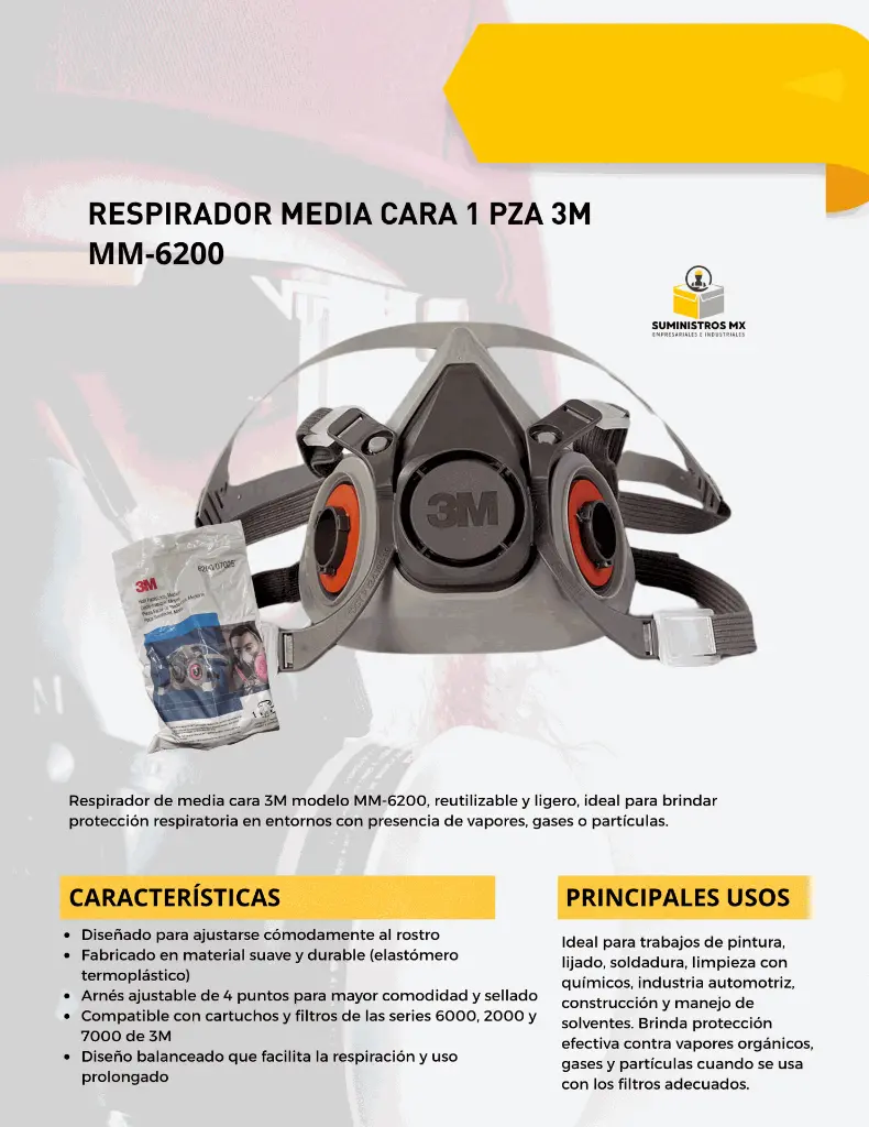 respirador-media cara-6200-3m