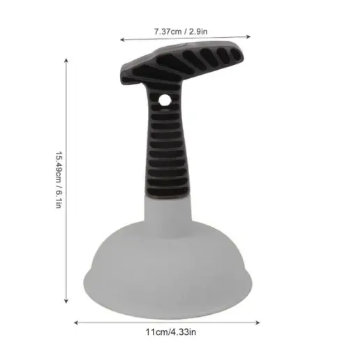 Destapacaño corto para lavabo 12cm gris Famex