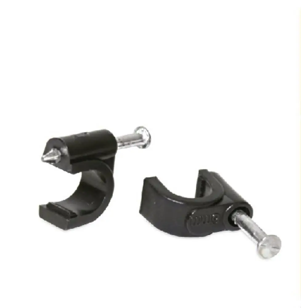 Grapa curva p/cable 6mm negra Sanelec