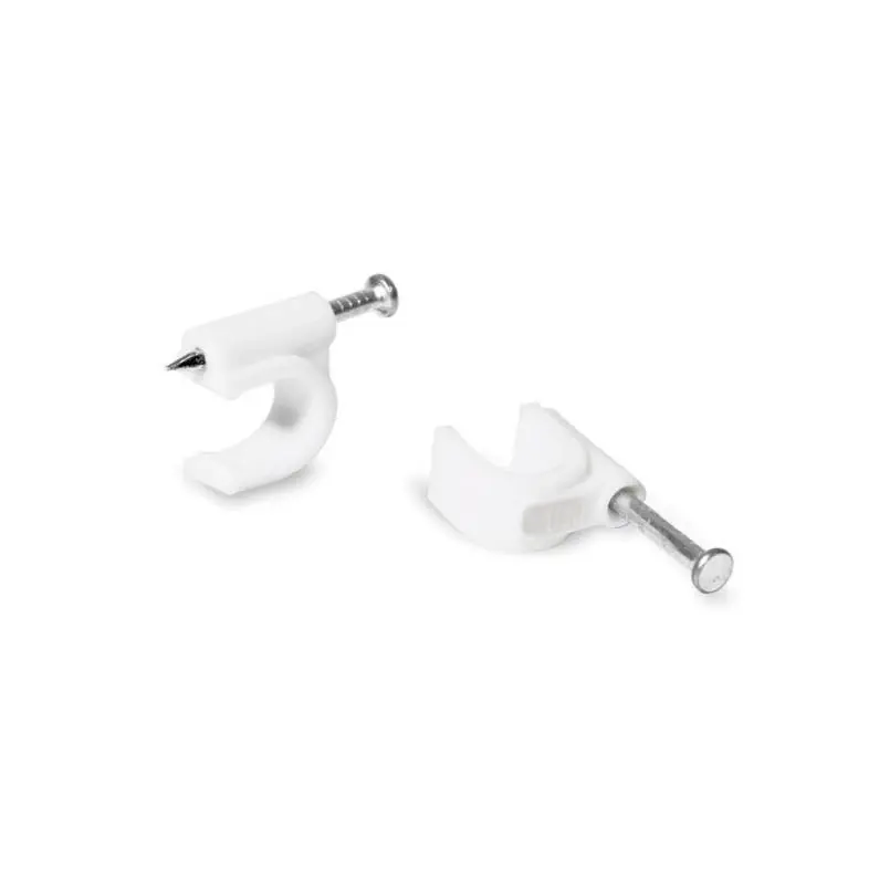 Grapa curva p/cable 5mm blanca Sanelec
