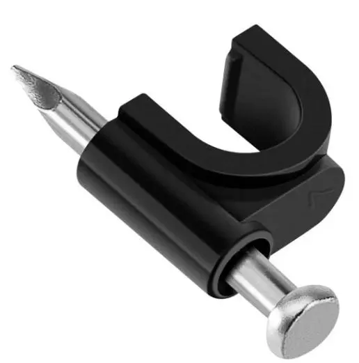 Grapa curva p/cable 7mm negra Sanelec