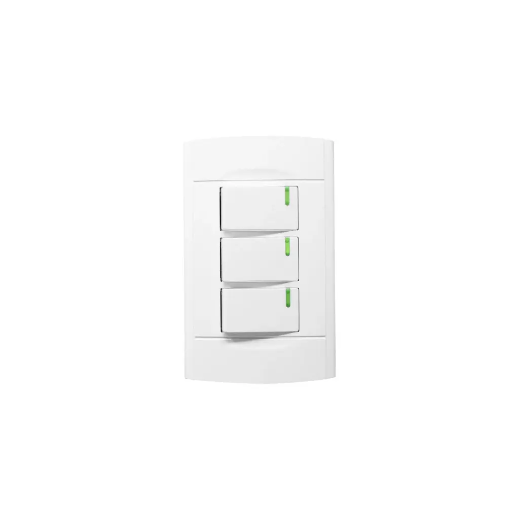 Placa Roma apagador triple Sanelec