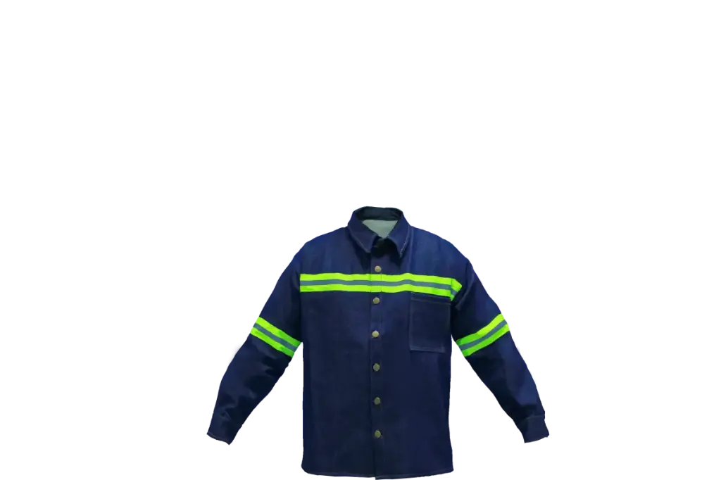 Camisa mezclilla 14oz c/reflejante text