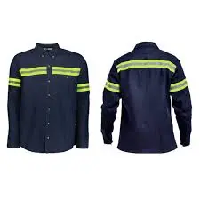 SP1085RA-T44 CAMISA MEZCLILLA 10 OZ C/REFLEJANTE TEXT