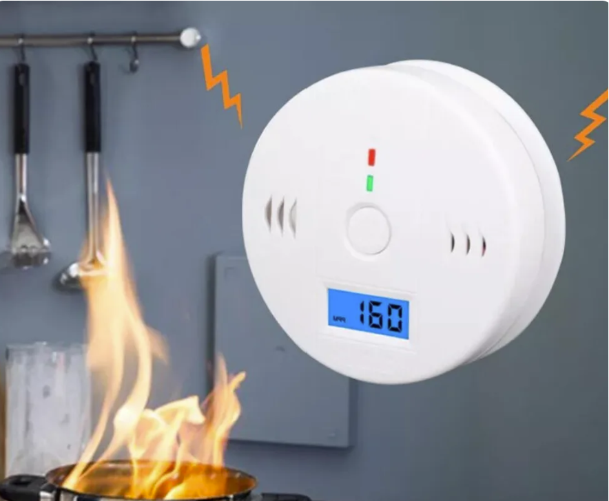 DETECTOR DE GAS MONOXIDO DE CARBONO CON ALARMA LCD 85DB A 3M (PILAS AA) NO INCLUIDAS PAQ DE TORNILLOS