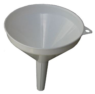 Embudo gris de plástico