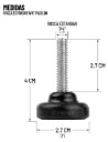 Regaton nivelador hule negro+tornillo 1 largo x1/4 ancho tornillo