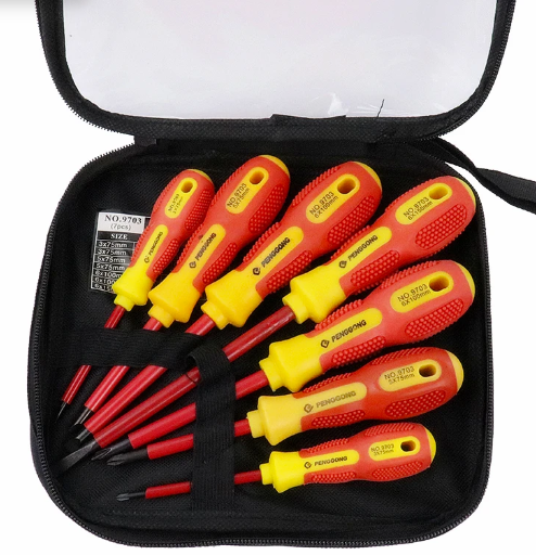 141196 JD9 Juego 9 desarmadores dieléctricos y 1 probador de corriente