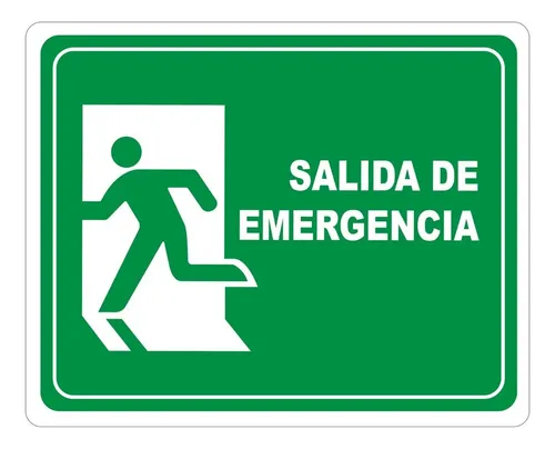 De emergencia de 30 x 20 cms.