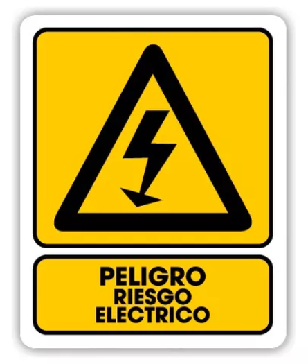 Señalamiento peligro alta tension de estireno30x40 cm