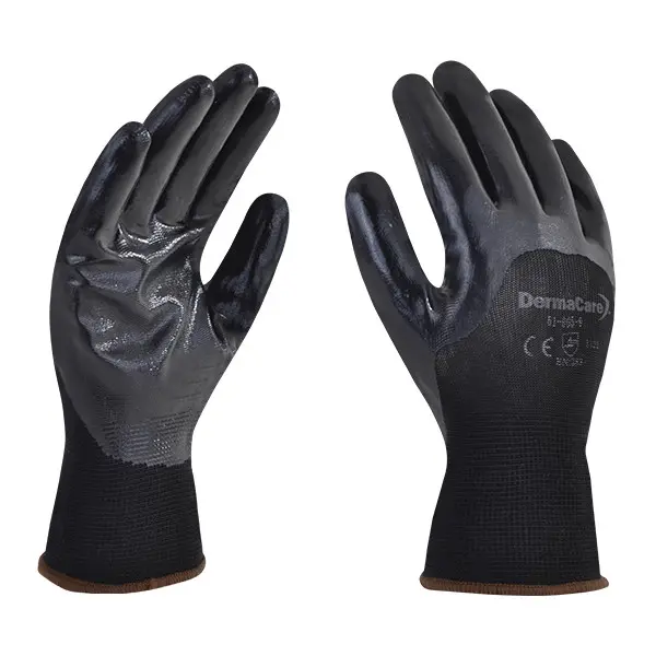 Guantes nailon c/nitrilo negro g