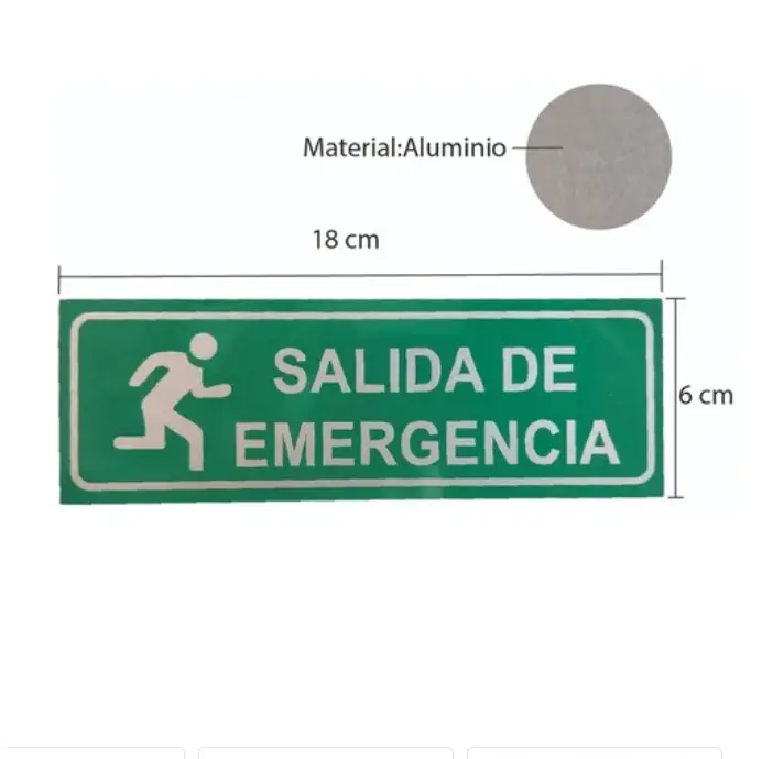 Señal salida de emergencia 6x18 cm