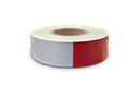 CINTA REFLEJANTE  BICOLOR ROJO C/ BLANCO  2"  X 45 MTS DOT-C2