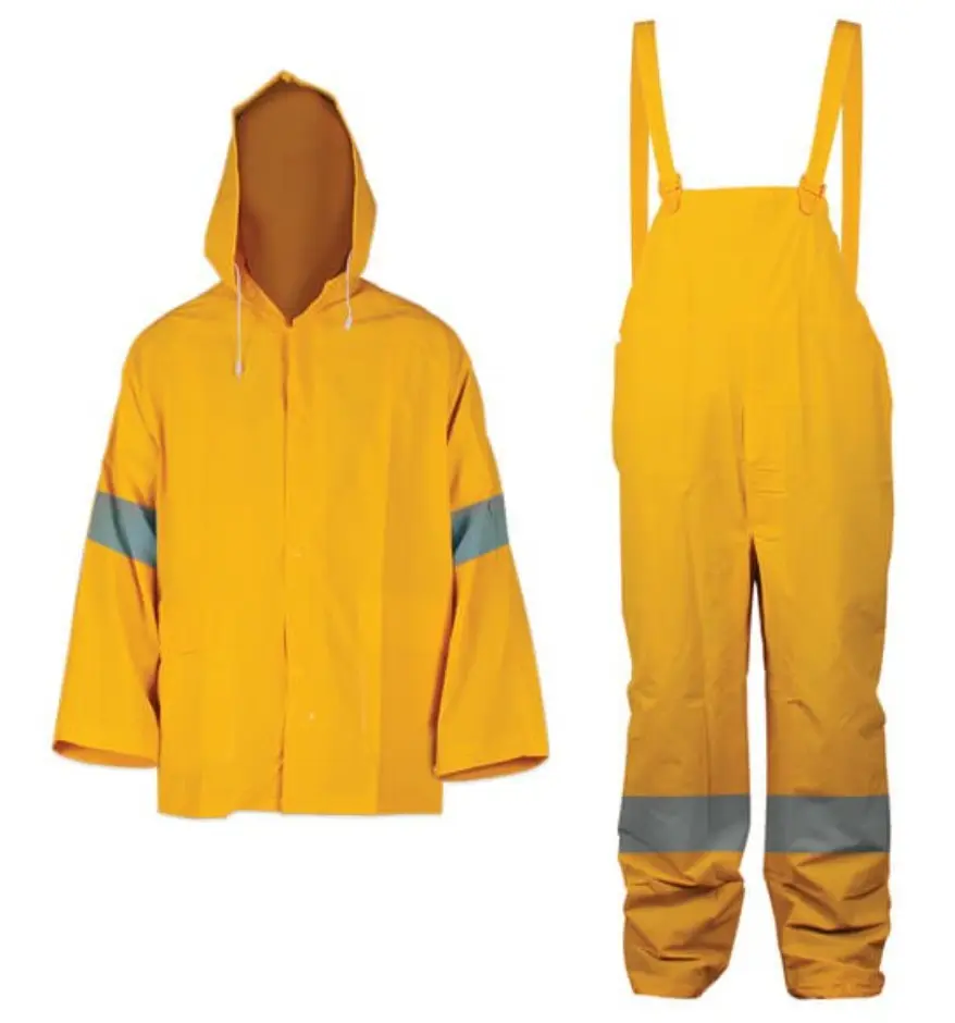 JUEGO IMPERMEABLE DOS PIEZAS DE POLIESTER Y PVC CON REFLEJANTE