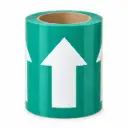 Cinta de flecha , blanco/verde , vinilo , 4" x 22 yardas