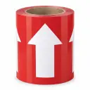 Cinta de flecha , blanco/rojo , vinilo , 4" x 22 yardas pies