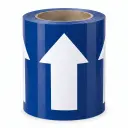Cinta de flecha, blanco/azul, vinilo, 4" x 22 yardas