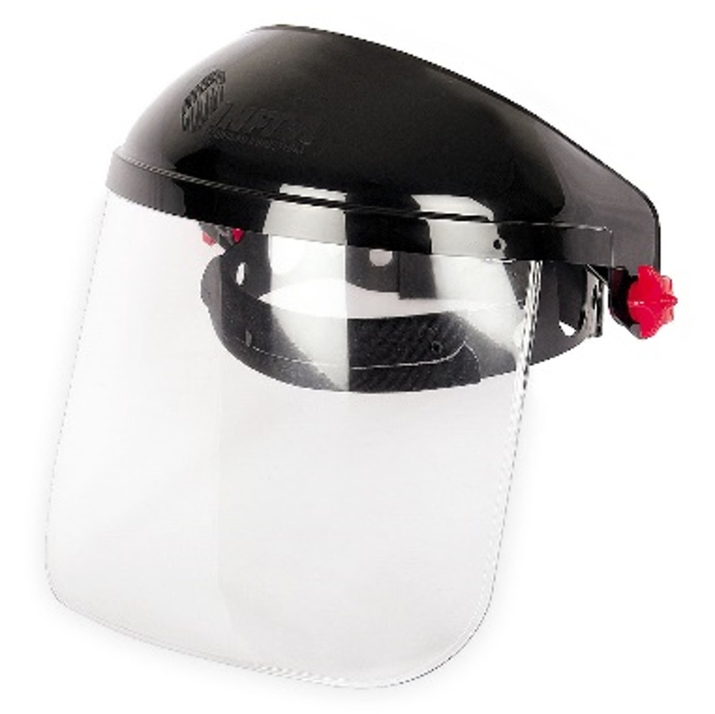 Protector facial o careta con suspension matraca marca infra