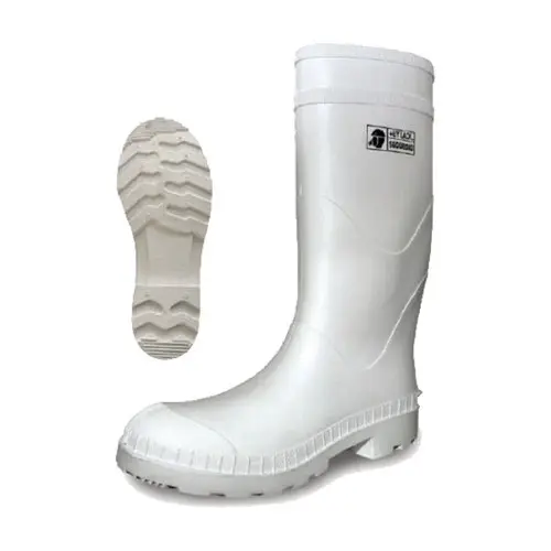 FBIS6 BOTA LARGA SANITARIA HULE INDUSTRIAL ANTIDERRAPANTE BLANCA TALLA 28 CON CASQUILLO