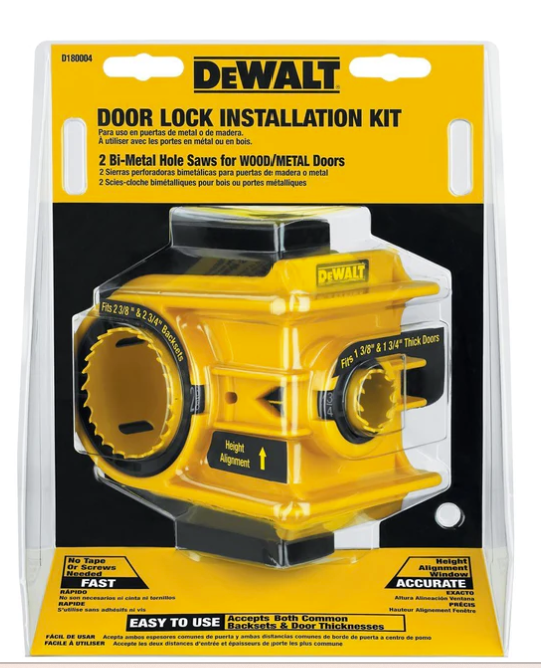 1DW-D180004 BROCA SIERRA BI-METALICA Guía de perforación.  1 broca sierra de 1". 1 broca sierra de 2 1/8".  1 mandril. 1 adaptador. 