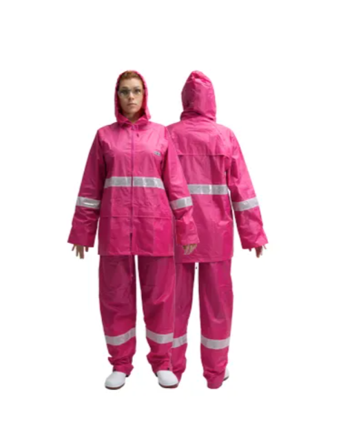 IMPERMEABLE ROSA TALLA CHICA CAMISA Y PANTALON  C/REFLEJANTE