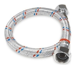 MANGUERA FLEXIBLE ALUMINIO PARA LAVABO 1/2 x 1/2 x 50 cm GLOA