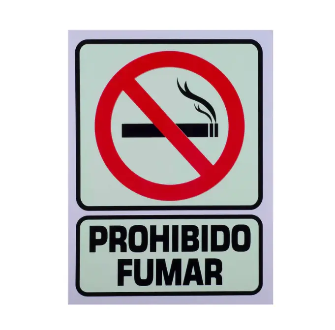 Señalamiento "prohibido fumar" 30x40 cm trovicel 3mm rot. vinil