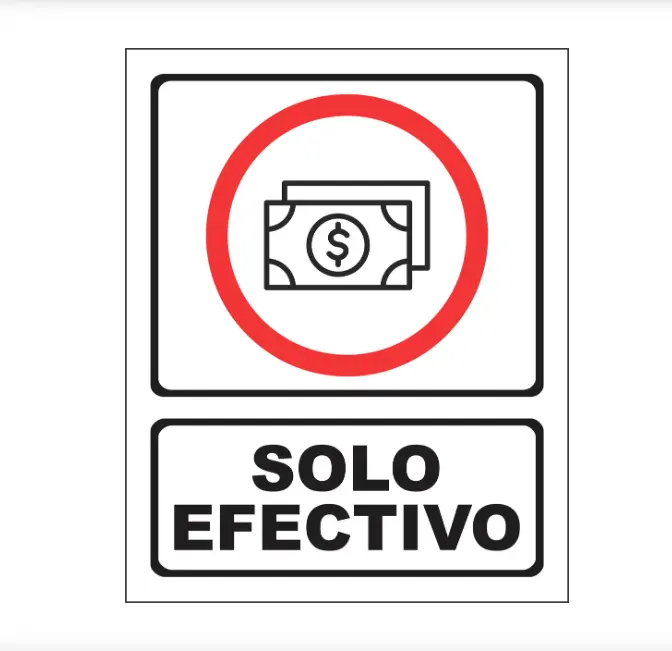 Solo efectivo 30x40 pegatina