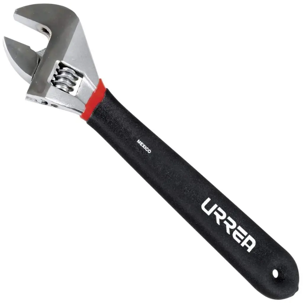 Llave ajustable cromada 6" rubber grip Urrea