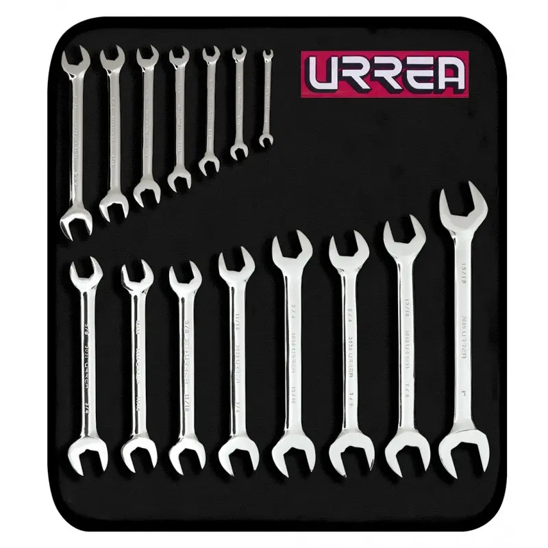 3000G Juego de 15 llaves españolas pulido espejo en pulgadas Urrea