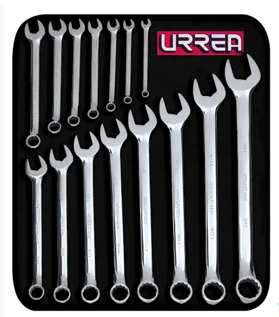 3018 Llave española pulido espejo en pulgadas, 1/4" x 5/16" Urrea