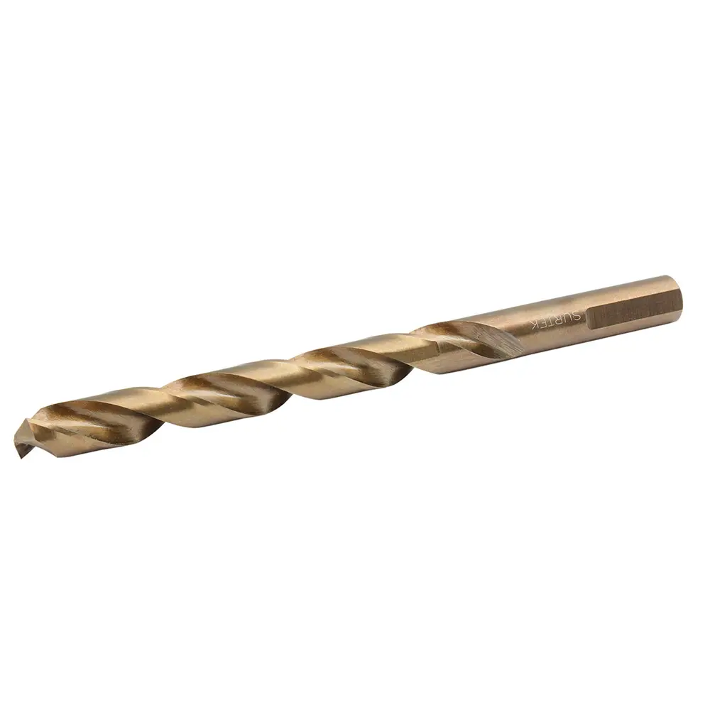 Broca con cobalto 1/4" de acero de alta velocidad uso profesional en blíster Surtek