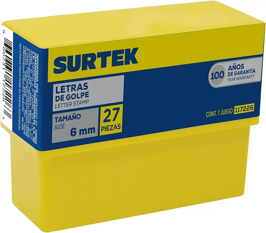 Juego de letras de golpe 6 mm Surtek