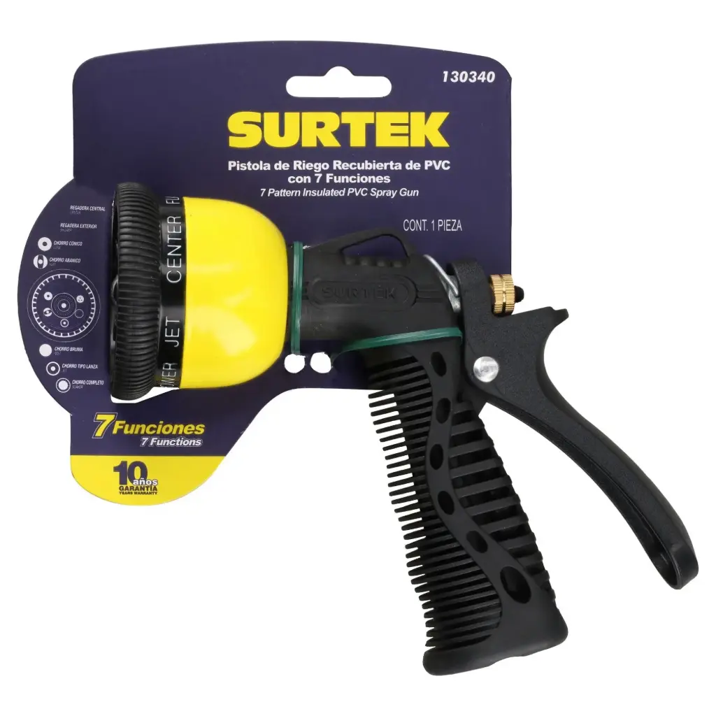130340 Pistola riego 7 funciones PVC Surtek