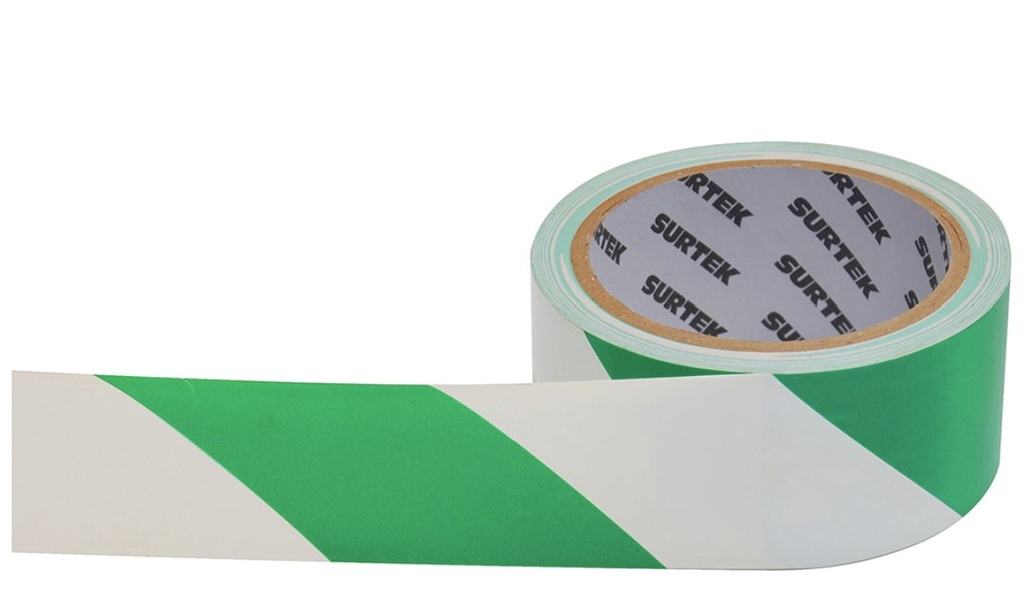 Cinta señal 18m blanco-verde Surtek