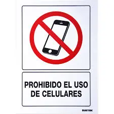 Señal "prohibido uso celular" Surtek