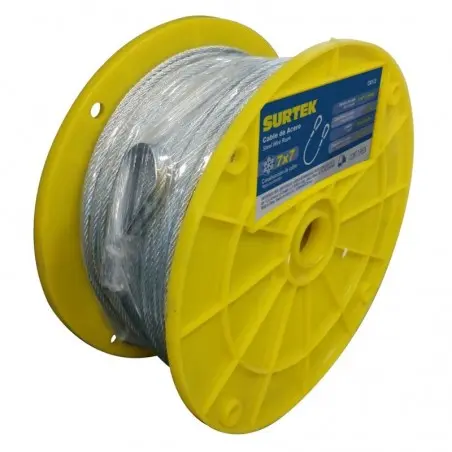 Cable acero 1/16"x75m c/pvc Surtek