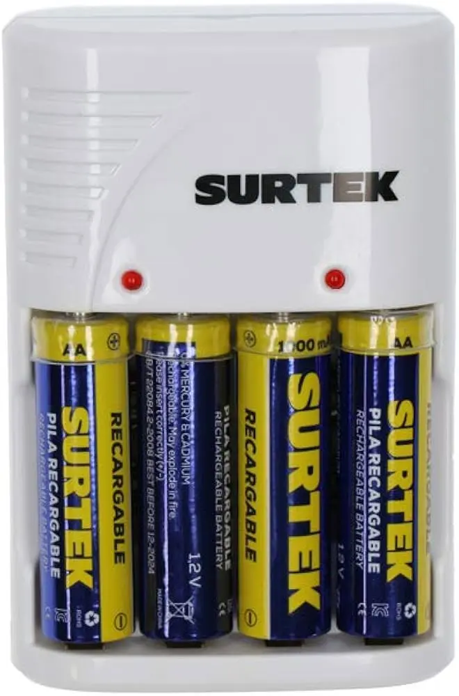 CP4 Cargador pilas 2A-3A-9V c/4AA Surtek