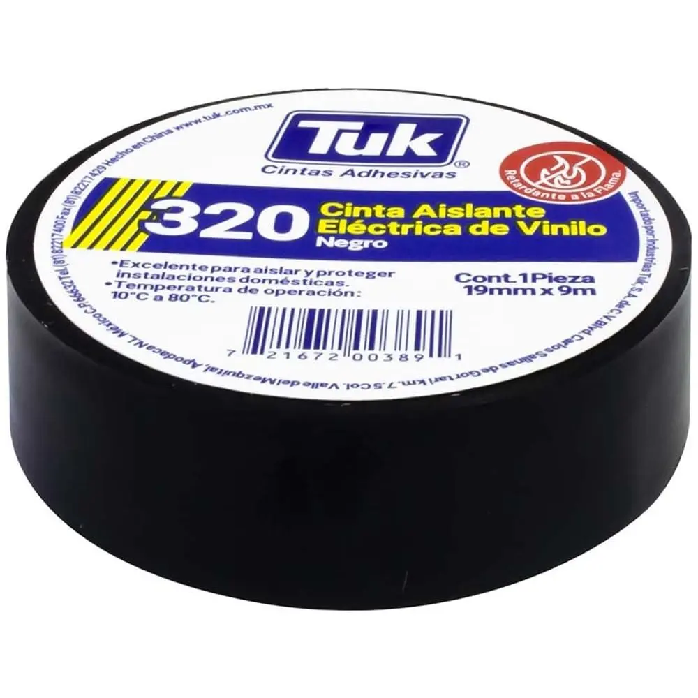 345002 Cinta aislante 320 3/4" x 9 mts.tuk electrica. tuk