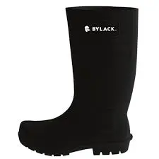 BJNSCDU BOTA DE HULE NEGRA INDUSTRIAL SUELA ROJA ANTIDERRAPANTE 24 