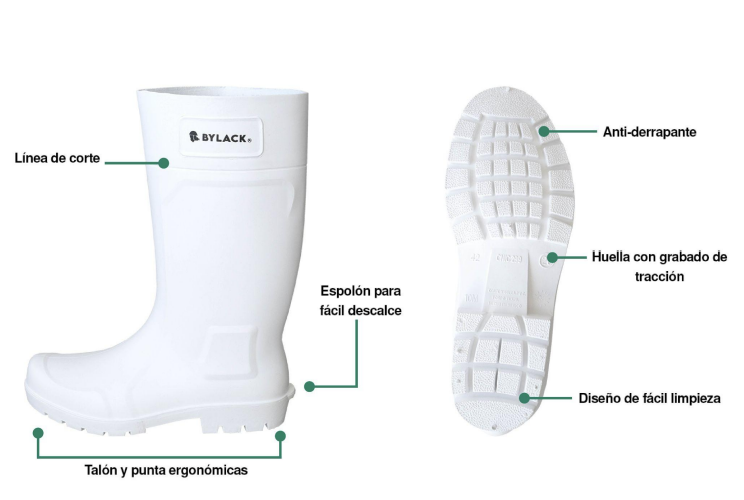 BISB23 BOTA DE HULE BLANCA INDUSTRIAL 23 BY LACK