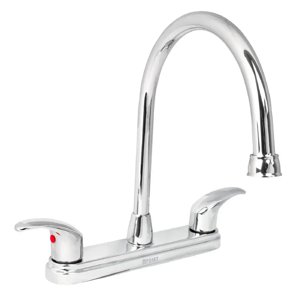 Mezcladora inox 8' para fregadero, manerales standard, aqua aqf-93