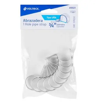 46921 Bolsa con 10 abrazaderas 3/4' tipo uña para tubo, Volteck AU-3/4