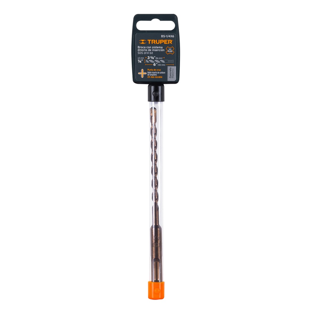 Broca SDS plus 1/4 x 6', Truper bs-1/4x6
