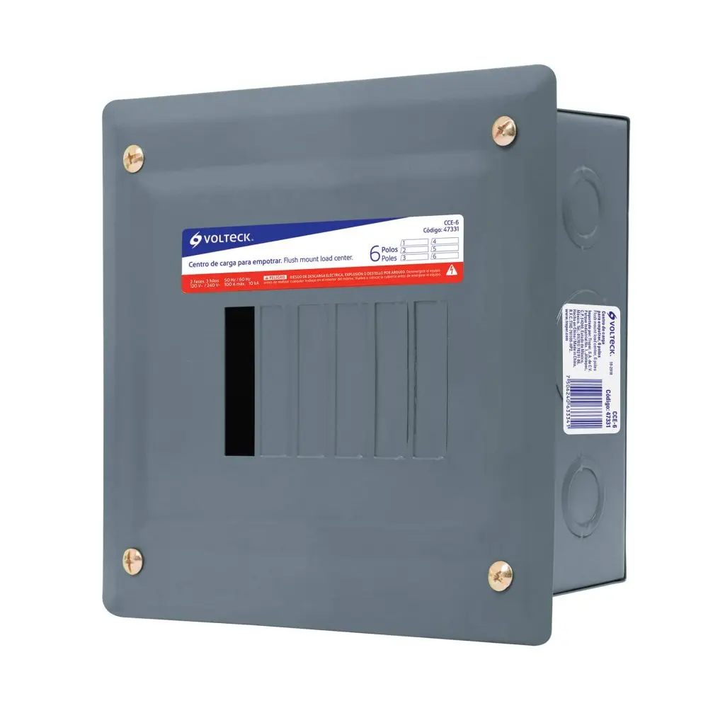 47331 Centro de carga empotrable, 6 polos, Volteck CCE-6