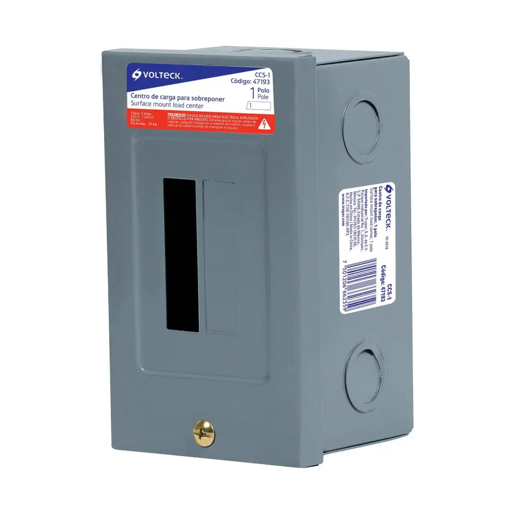 47193 Centro de carga de sobreponer, 1 polo, Volteck CCS-1