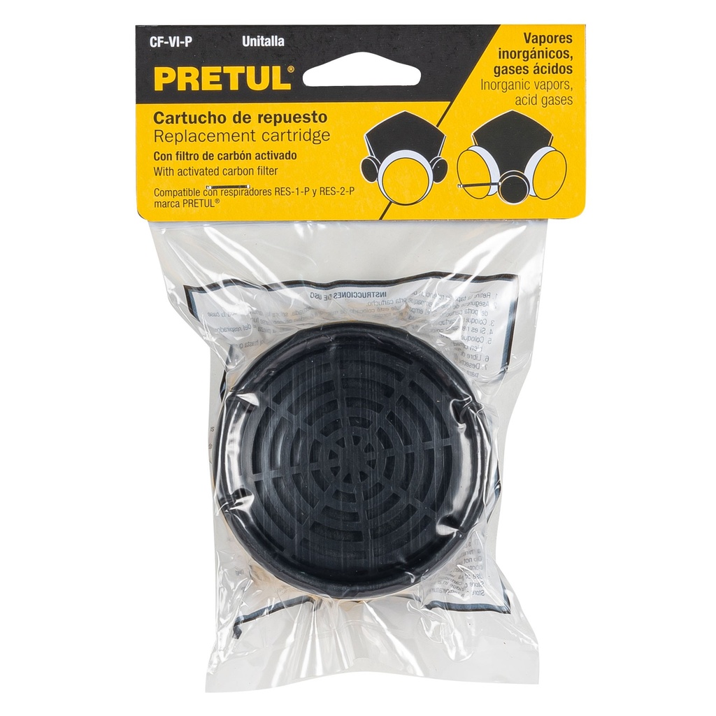 23395 Cartucho de repuesto, vapores inorgánicos, Pretul CF-VI-P